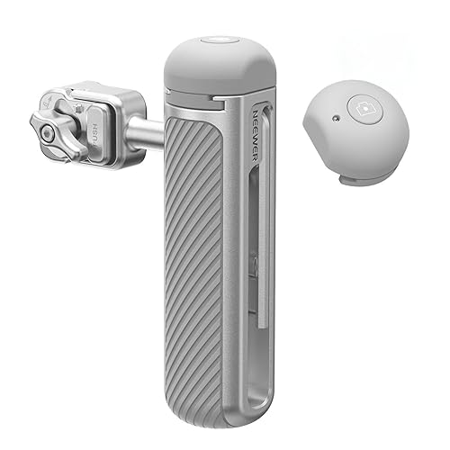 NEEWER Quick Release Side Handle with Detachable Bluetooth Shutter, Anti Off Cold Shoe, 360° Rotation, Compatible with iPhone 16 Pro 16 Pro Max S25