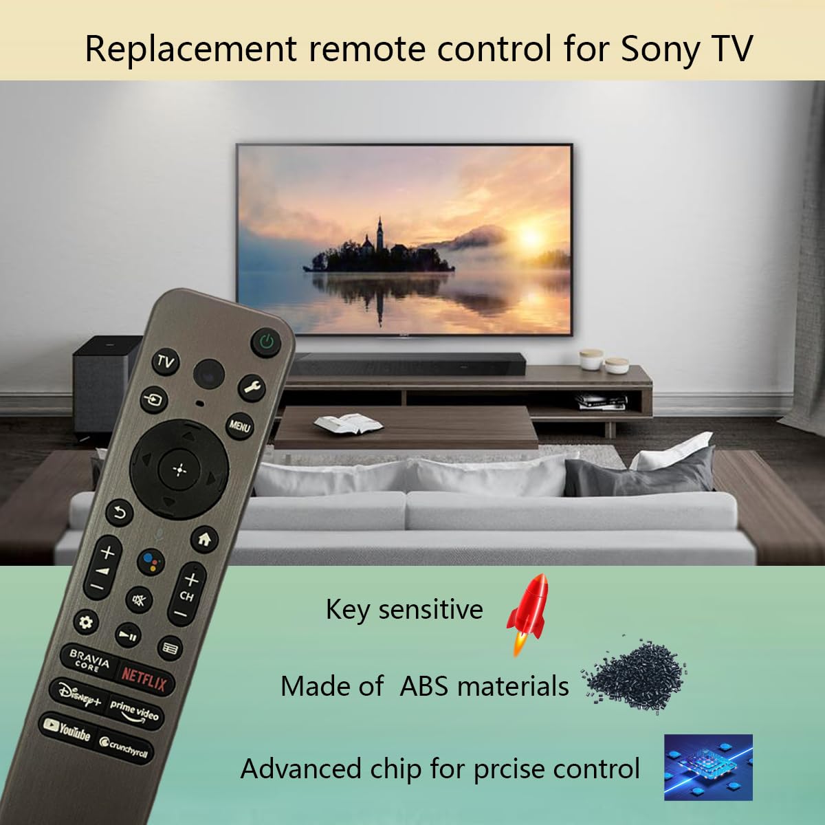RMF-TX910U Voice Remote Control Replacement for Sony X77L X90L Smart TV RMF-TX810U KD-43X77L KD50X77L KD-55X77L KD-65X77L KD-75X77L KD-85X77L