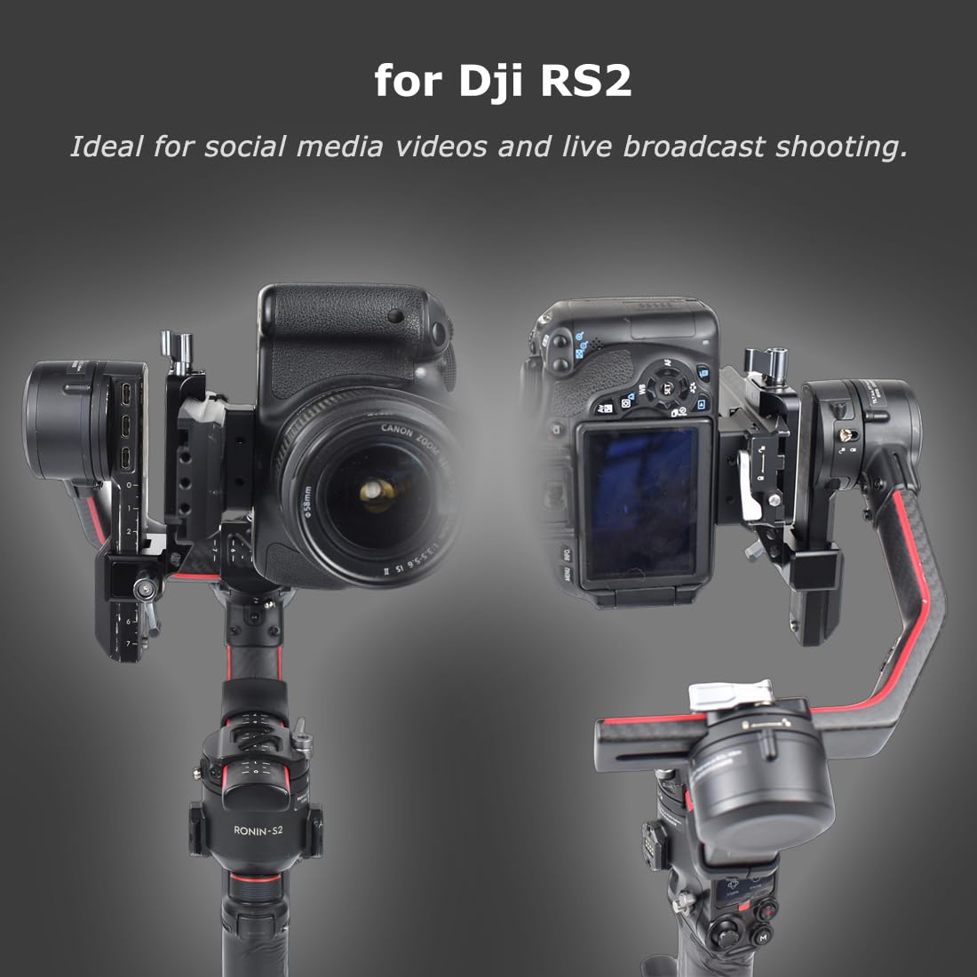KOQINVIZ Vertical Camera Mount for DJI RS2, RS3, RS3 Pro - Gimbal Vertical Shooting Camera Adapter for YouTube Tiktok Social Media DJI Stabilizer