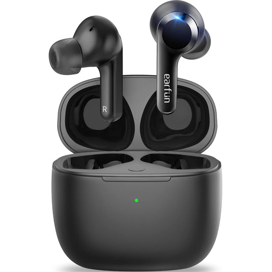 EarFun® Air True Wireless Earbuds, Bluetooth Earbuds with 4 Mics, Sweatshield™ IPX7 Waterproof with Volume Control, USB-C Fast Charge, in-Ear