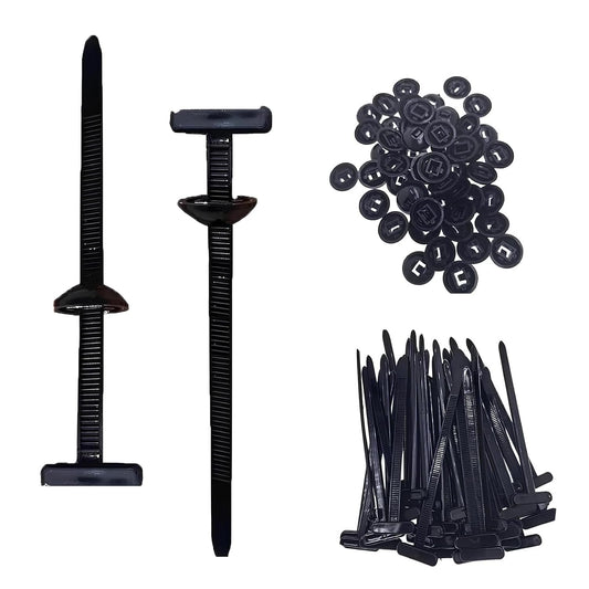 100PCS Nylon Universal Cable Tie Buckle, Zip Ties Heavy Duty with Pin & Button Design, Car Daily Repair, Applicable Toengine Lower Guard Plates