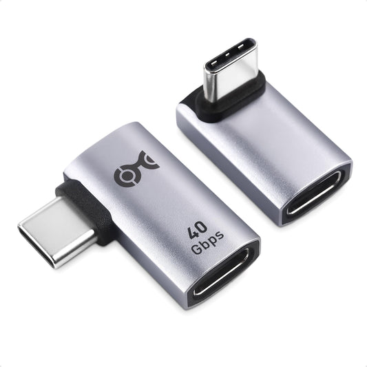 Cable Matters Combo-Pack 40Gbps Right Angle USB-C Adapter Kit, Up to [4K@240Hz Video, 240W Charging, 40Gbps Data Transfer] 90 Degree USB C Adapter…