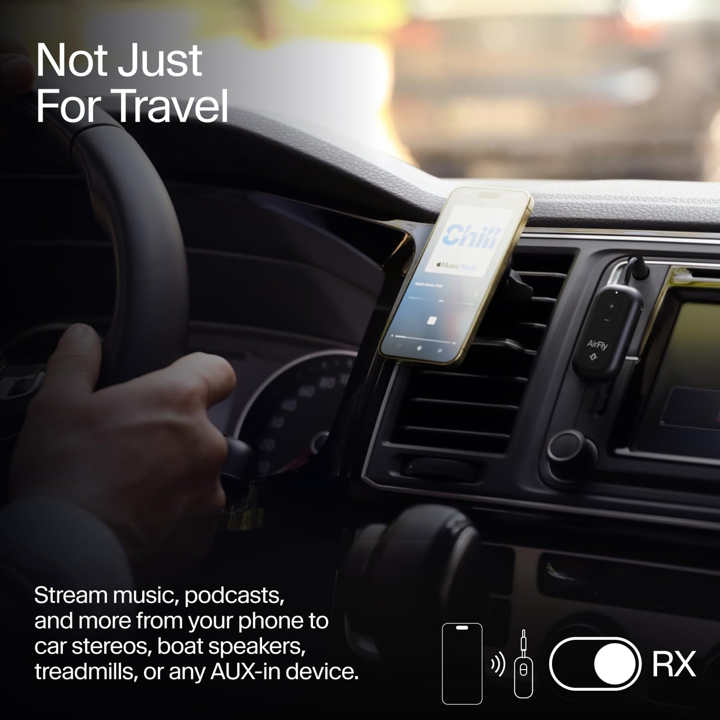 AirFly Pro 2 - Bluetooth Adapter for Airplane, Pair 2 AirPods or Wireless Headphones - 3.5mm AUX Bluetooth Transmitter and Receiver for Cars, Boats