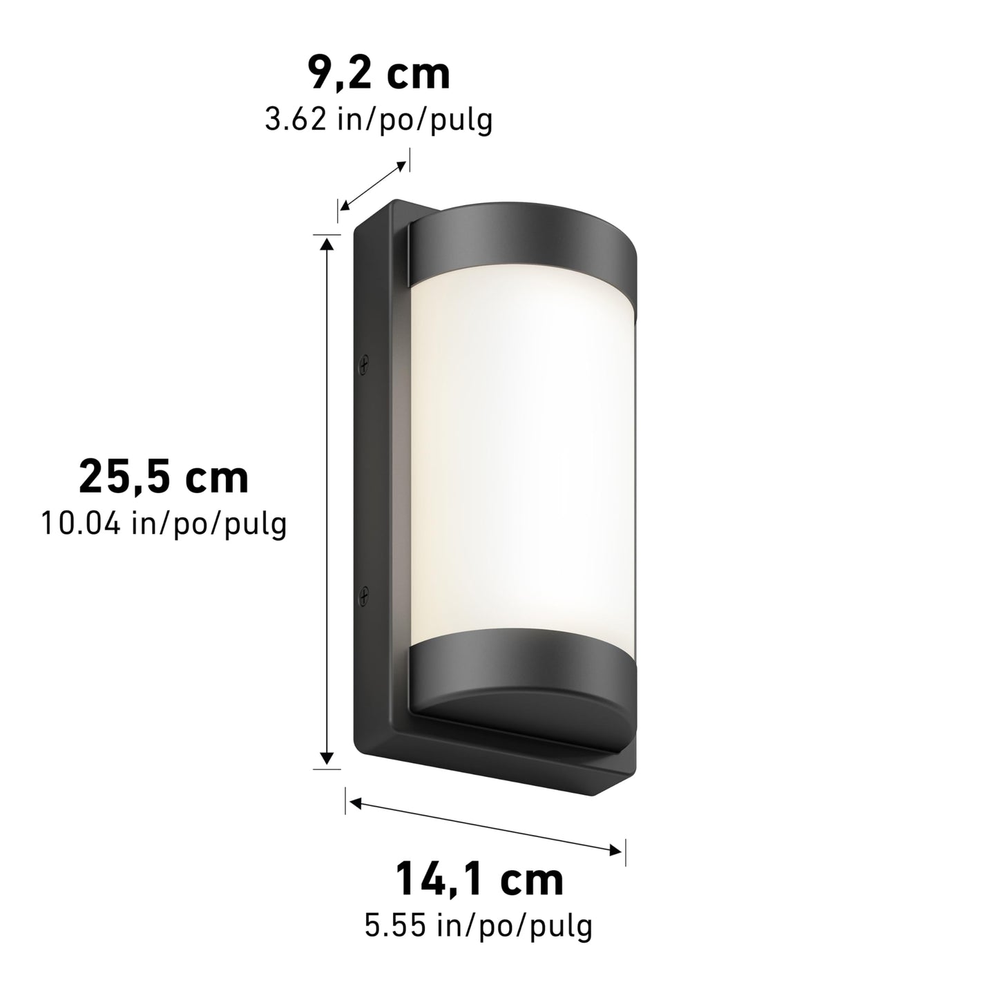 artika Fogo LED Outdoor Wall Sconce, Matte Black Finish, Dimmable & Energy-Efficient, 5 Adjustable White Light Settings (2700K-5000K)