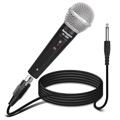 Berlingtone Dynamic Vocal Microphone - Metal Casing, Microphone for Singing, Speaking, Wired, 25ft XLR Cabel, Cardioid, with ON/Off Switch