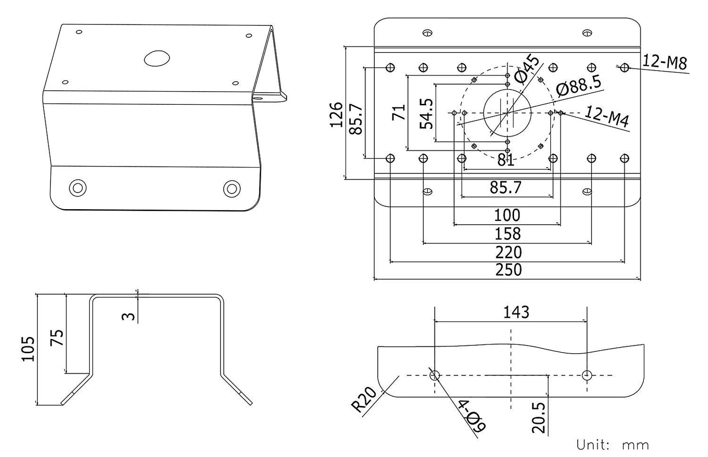 Hikvision DS-1276ZJ cm Universal Corner Bracket for Most Wall Mounts and Cameras PTZ