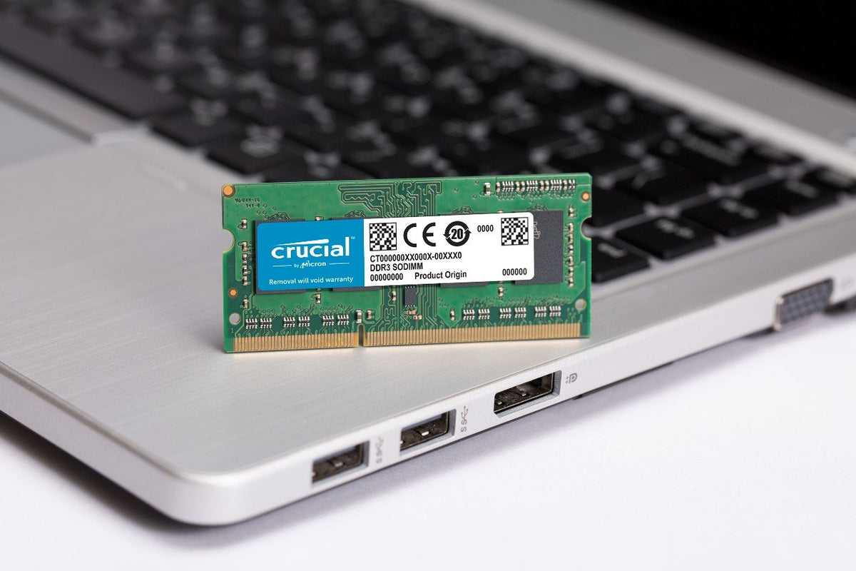 Crucial 4GB Single DDR3/DDR3L 1600 MT/S (PC3-12800) Unbuffered SODIMM 204-Pin Memory - CT51264BF160B