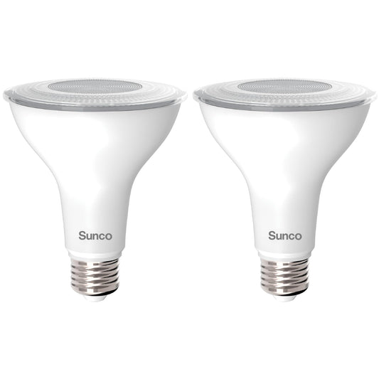 Sunco 2 Pack PAR30 LED Bulb, Long Neck Bright Flood Light, E26, 11W=75W
