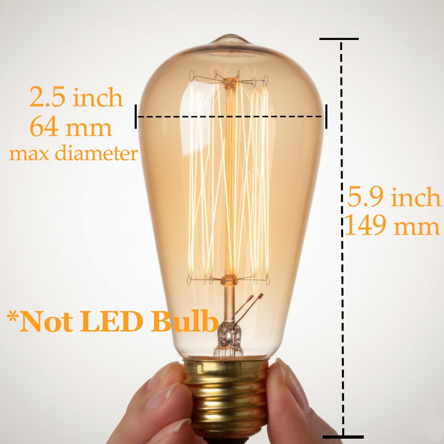 GOENDR E26 40W Edison Bulbs, ST64 Vintage Incandescent Light Bulbs, 2700K Warm Dimmable, Squirrel Cage Filament Bulb for Table Lamp Home Antique