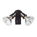 GLOBE Electric 240W Twin Head Motion Sensor Security Flood Light, 110° Detection, 60-Ft Range, Hardwired, Bronze Finish, Weather Resistant Outdoor