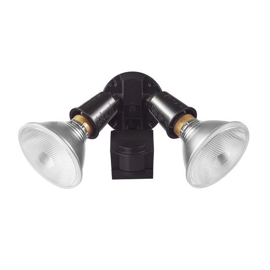 GLOBE Electric 240W Twin Head Motion Sensor Security Flood Light, 110° Detection, 60-Ft Range, Hardwired, Bronze Finish, Weather Resistant Outdoor
