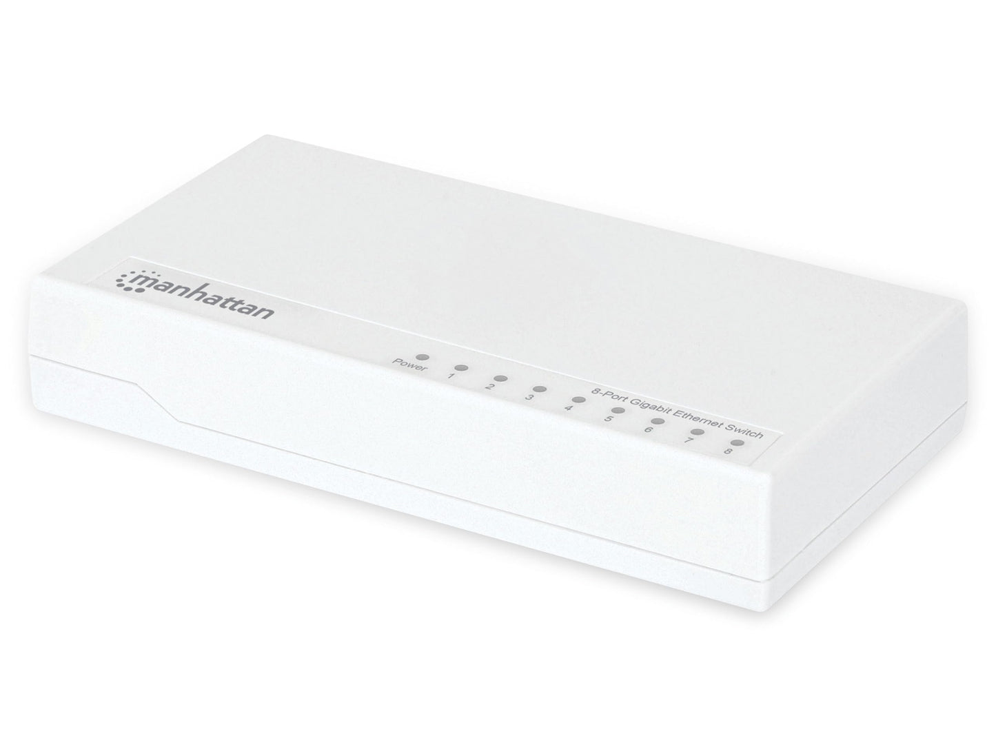 Manhattan 8-Port Gigabit Ethernet Switch, Unmanaged, Fanless, Black