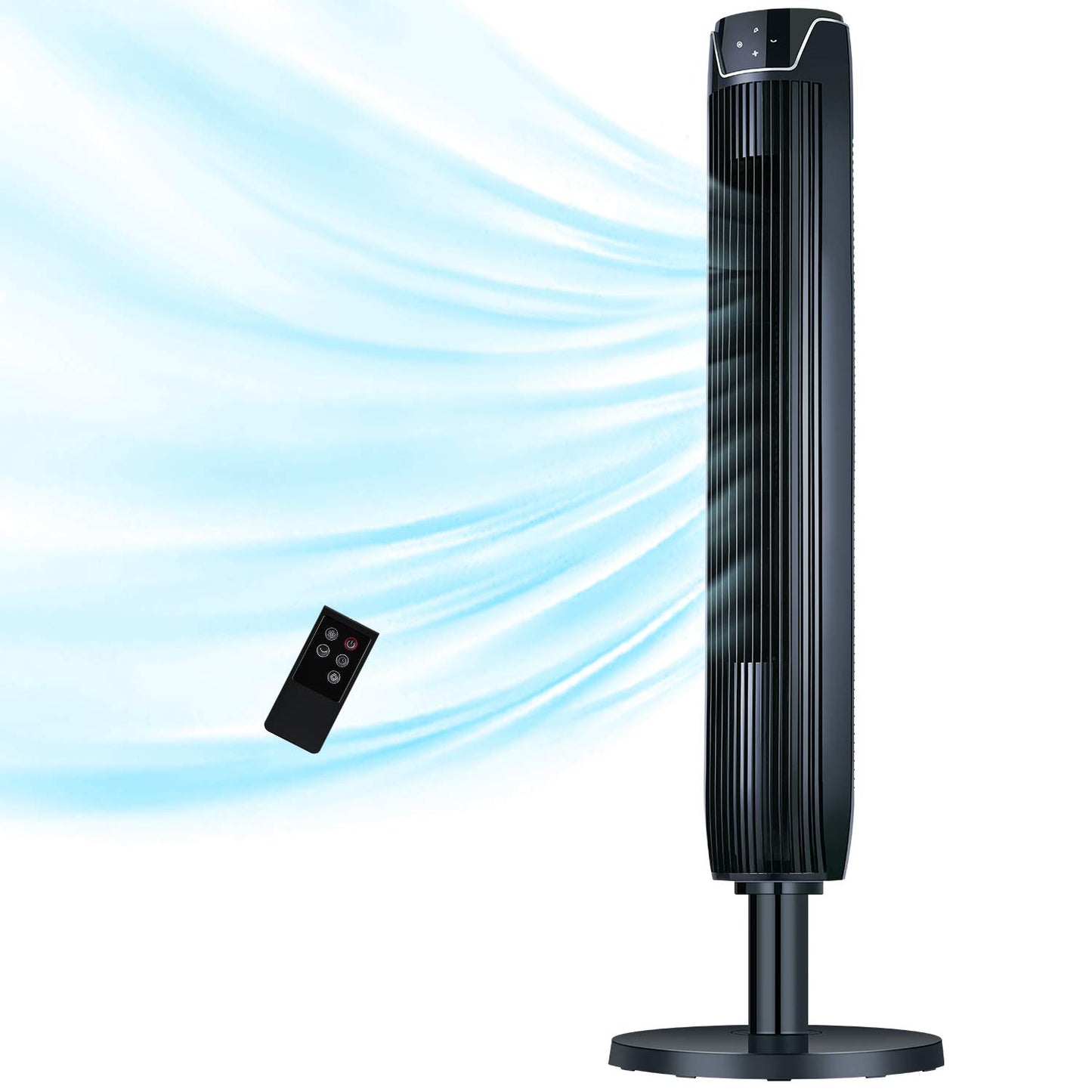Tower Fan with Remote, 42 Inch Quiet & Powerful Oscillating Portable Fan with LED Display and Timer, Built-in Cooling 3 Modes and Speed Settings