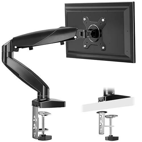 Simple Deluxe Single Monitor Arm, 13" to 32" Adjustable Desk Monitor Stand Mount, Black
