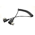 Choojialiy 4.9 Feet Right Angle Coiled USB Printer Cable, USB 2.0 Type A Male to Type B Male Spring Printer Scanner Cable(Right Angle)