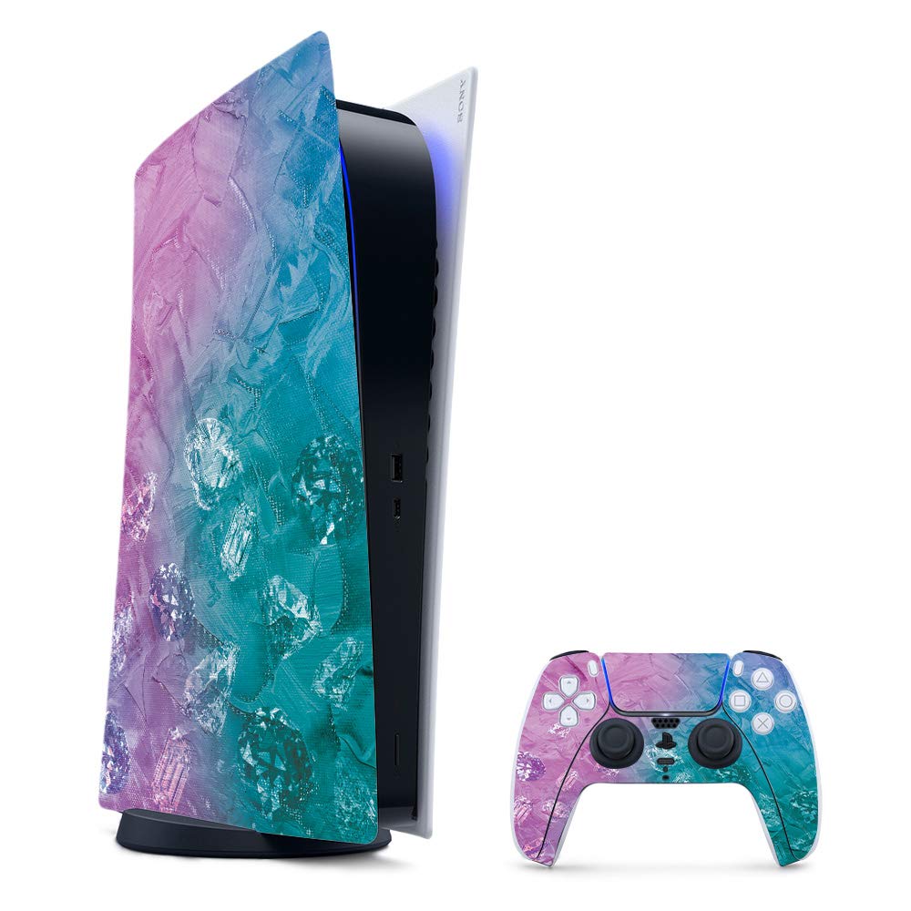 MightySkins Gaming Skin for PS5 / PlayStation 5 Digital Edition Bundle - Diamond Grunge | Protective Viny wrap | Easy to Apply and Change Style | Made