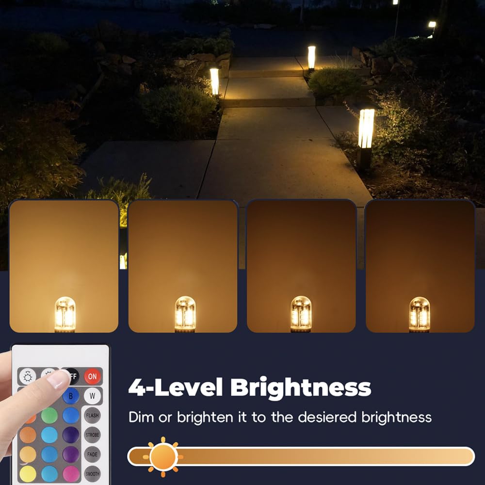 Makergroup RGB T5 T10 Wedge Base LED Light Bulbs 12V Color Changing, Warm White+15 Multi-Colors and Dimmable on Remote Control, Weatherpoof