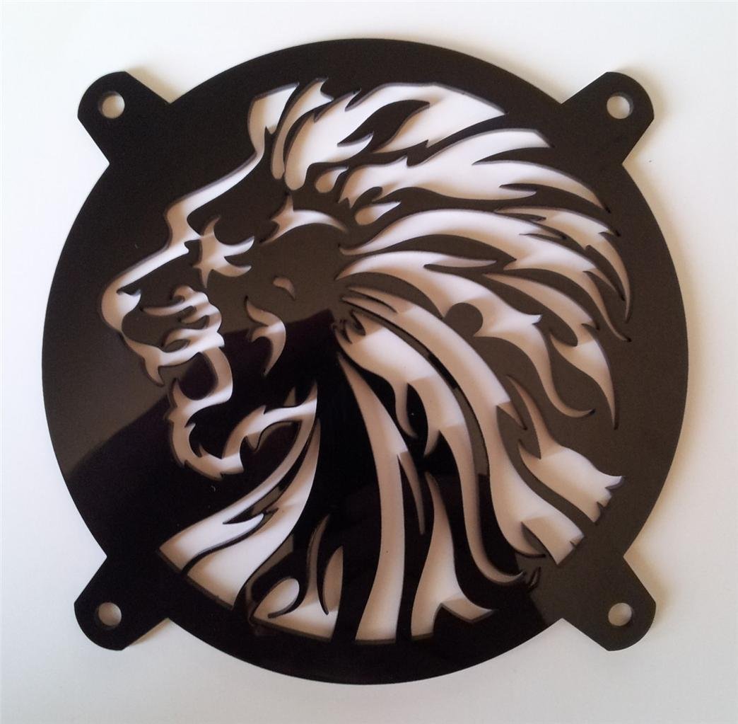 Custom Acrylic Lion Head Computer Fan Grill 120mm