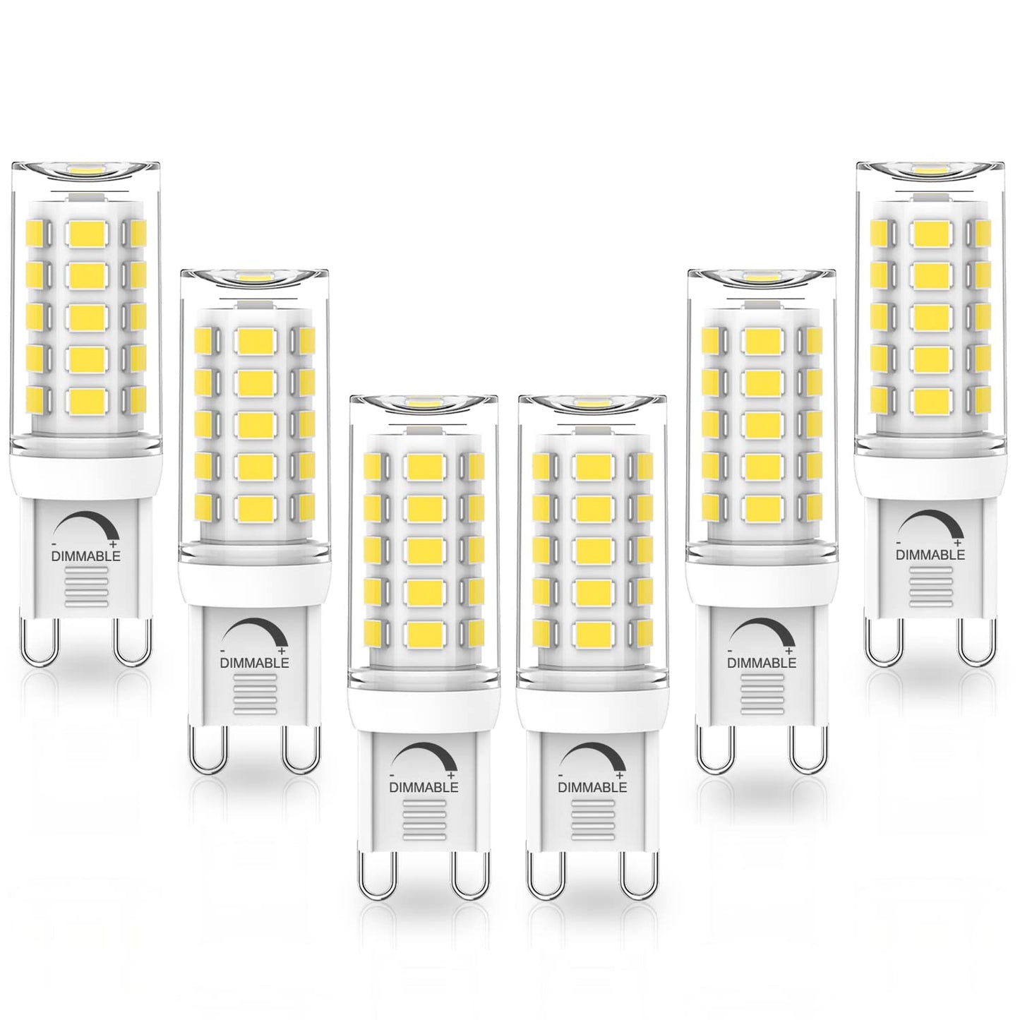YUIIP G9 LED Bulb Dimmable, 4W, 40W Halogen Equivalent, 5000K Daylight White, AC 120V G9 Bi Pin Base Light Bulbs, 380LM, No Flicker, 360° Beam Angle
