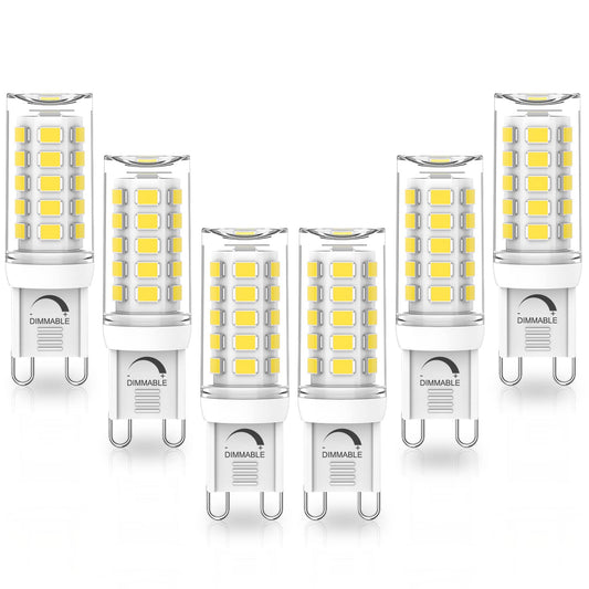YUIIP G9 LED Bulb Dimmable, 4W, 40W Halogen Equivalent, 5000K Daylight White, AC 120V G9 Bi Pin Base Light Bulbs, 380LM, No Flicker, 360° Beam Angle