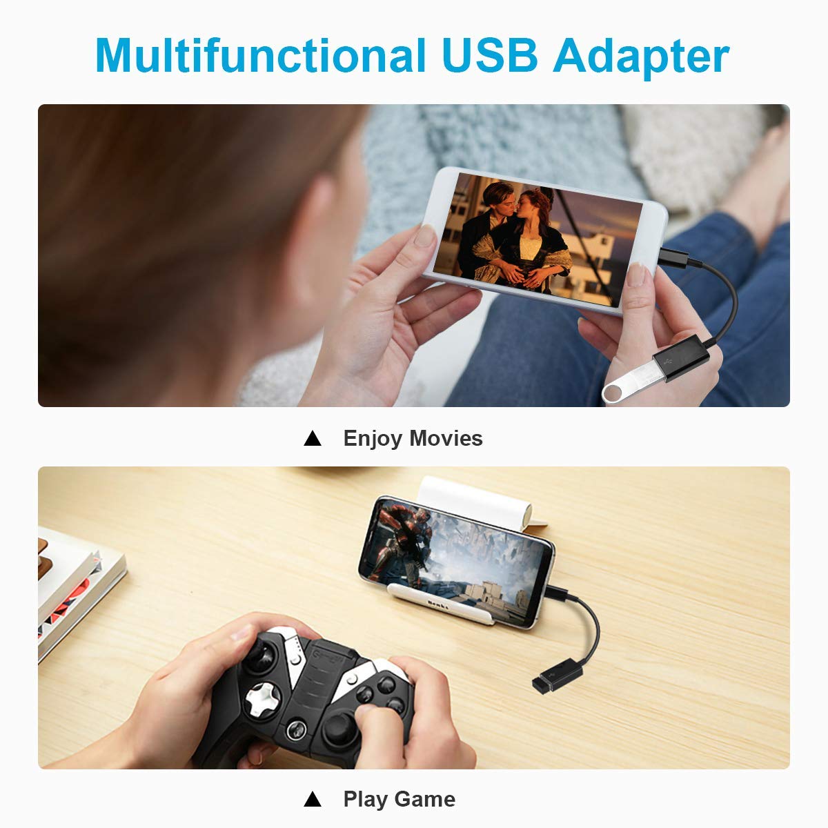 USB C to USB Adapter [2 Pack],Type-C OTG Cable Type C Male to USB A Female Usb to Usbc-c Adapter Compatible with Macbook Pro/Air iPad Pro 2022 2021