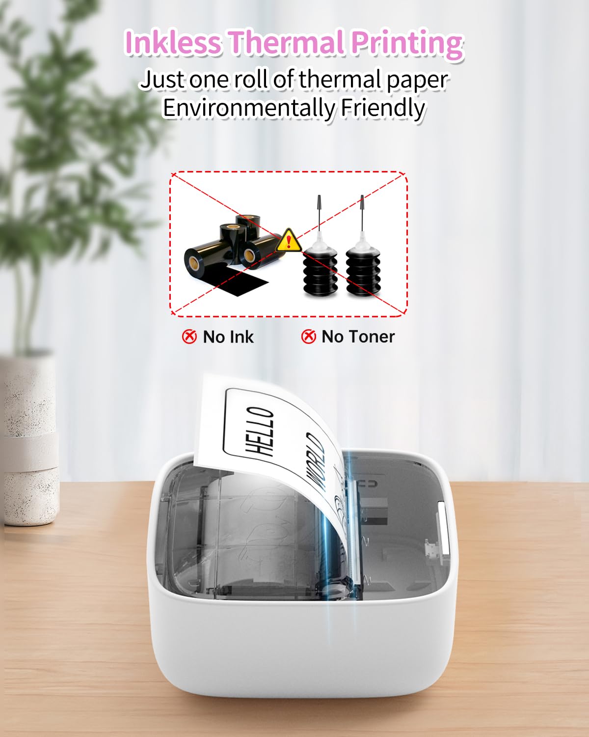 iDPRT Sticker Maker, Portable Thermal Printer with 1 Roll Sticker Paper, Bluetooth Inkless Printer Mini Label Maker for Study, DIY, Notes, Mini Label