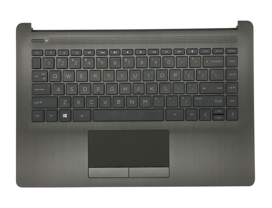 Replacement Upper Case Palmrest for HP 14-CM 14T-CM 14Z-CM 14-CK Series Laptop Touchpad with Backlight Keyboard Assembly L23242-001 6070B1306303 Gray