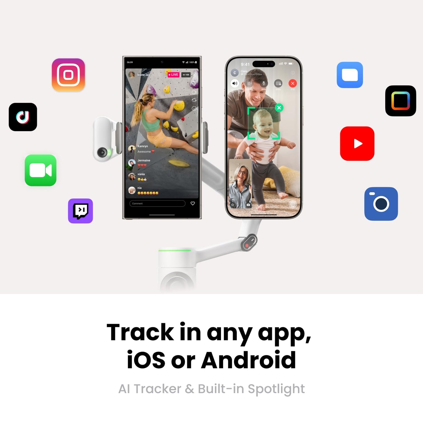 Insta360 Flow 2 Pro Creator Bundle Grey - Foldable AI Phone Gimbal, Apple DockKit, 360º Pan Tracking, Free Tilt Mode, Built-in Tripod/Selfie Stick