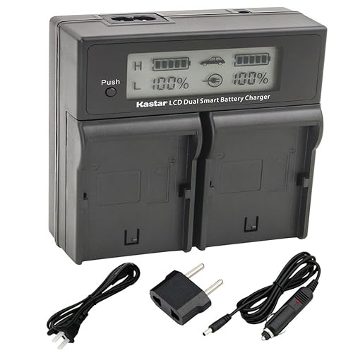 Kastar LCD Dual Smart Fast Charger for Canon LP-E6 LPE6 and Canon 70D, 5D Mark II and III, 80D, 7D Mark II, 60D, 6D, 7D DSLR Cameras BG-E14, BG-E13