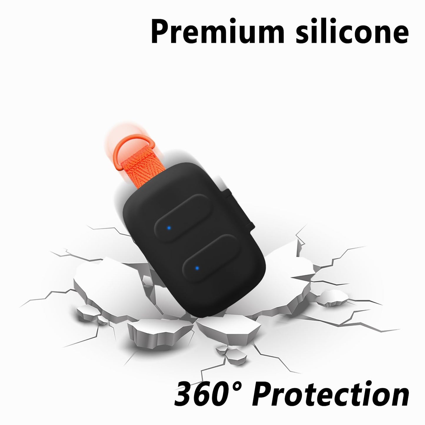 Geiomoo Silicone Case for Skullcandy Dime 3, Protective Cover with Carabiner (Black)