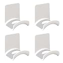 Nalegtocw Headphone Stand,Sticky Headset Hanger Adhesive Headphone Holder Hook Mount,4 Pcs Headset Stand Holder Clip Under Desk,White