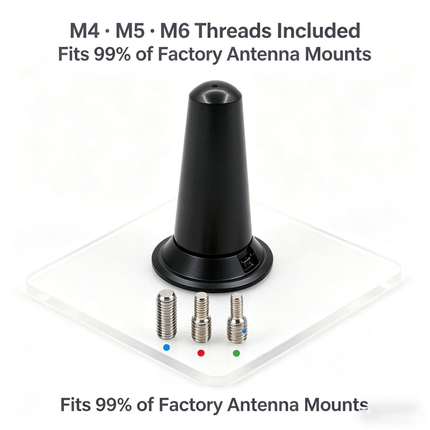 1 Inch Universal Replacement Antenna, with M6/M5/M4 Screws, Multi-Device Compatible for TV, Radio, Router, Bluetooth Devices, Indoor Outdoor Use