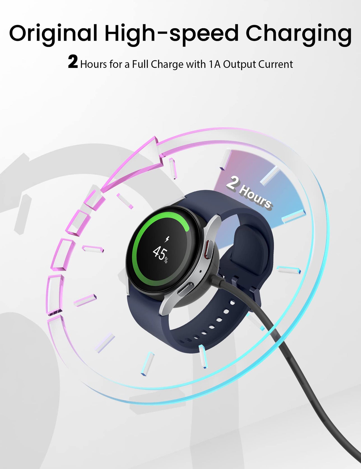 Sinoacc USB C Charger for Samsung Galaxy Watch 7/6/6 Classic/5/5 Pro/4/4 Classic/3/Active 2/Active/Fe/Ultra 3.3ft USB Type C Magnetic Wireless