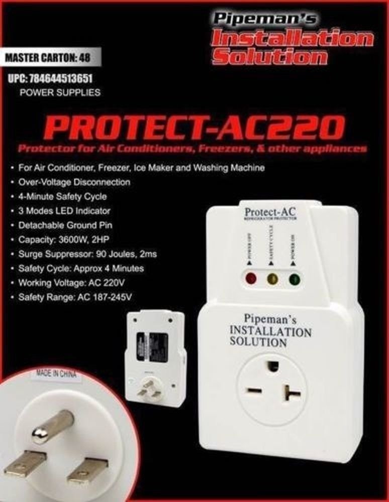 Audiopipe NIPPON Surge Protector 220V 3600W for Air Conditioners, White, PROTECT-AC220