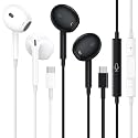 2-Pack USB C Headphones for iPhone 17 16 15 Pro Max Plus, for Apple Wired Earbuds with Mic & Volume Control, [HiFi] [Clear Call] USBC Earphones Wired