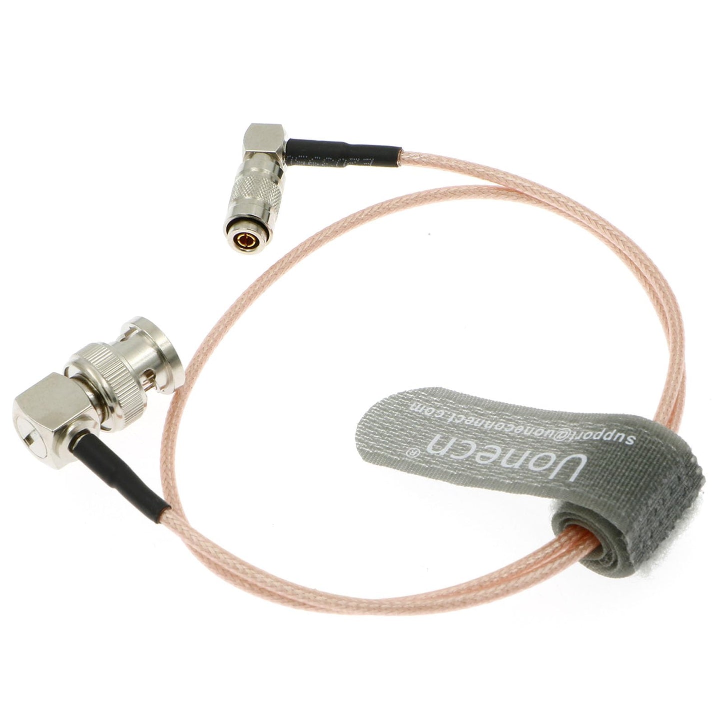 Uonecn RG179 Right Angle BNC to Right Angle DIN 1.0/2.3 mini BNC 75ohm Coaxial Cable Video Cable for Blackmagic HyperDeck Shuttle 50cm