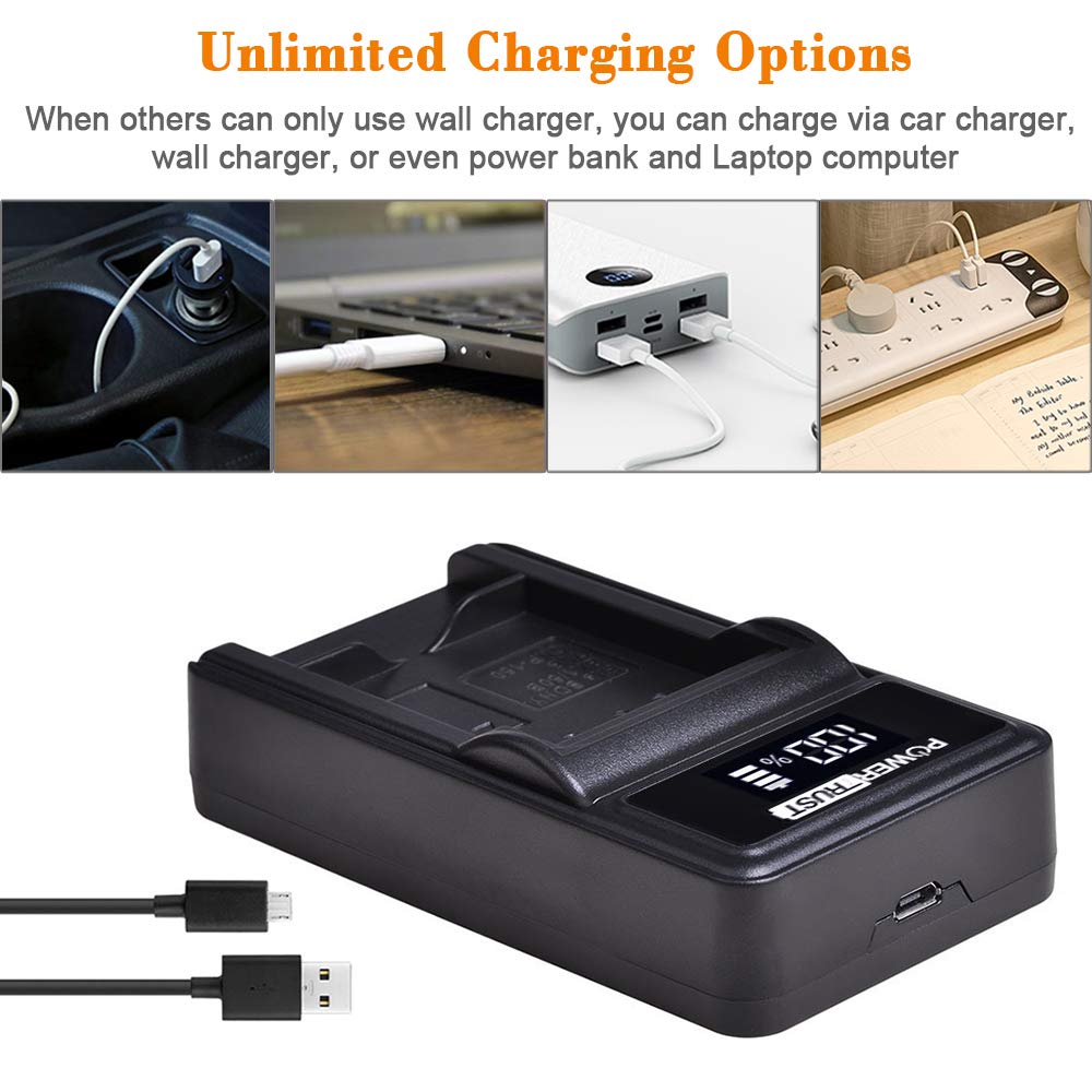 PowerTrust 2Pack LI-90B Li-92B Battery and Charger for Olympus Tough TG-1 iHS TG-2 iHS TG-3 TG-4 SH50 iHS SH60 Batteries
