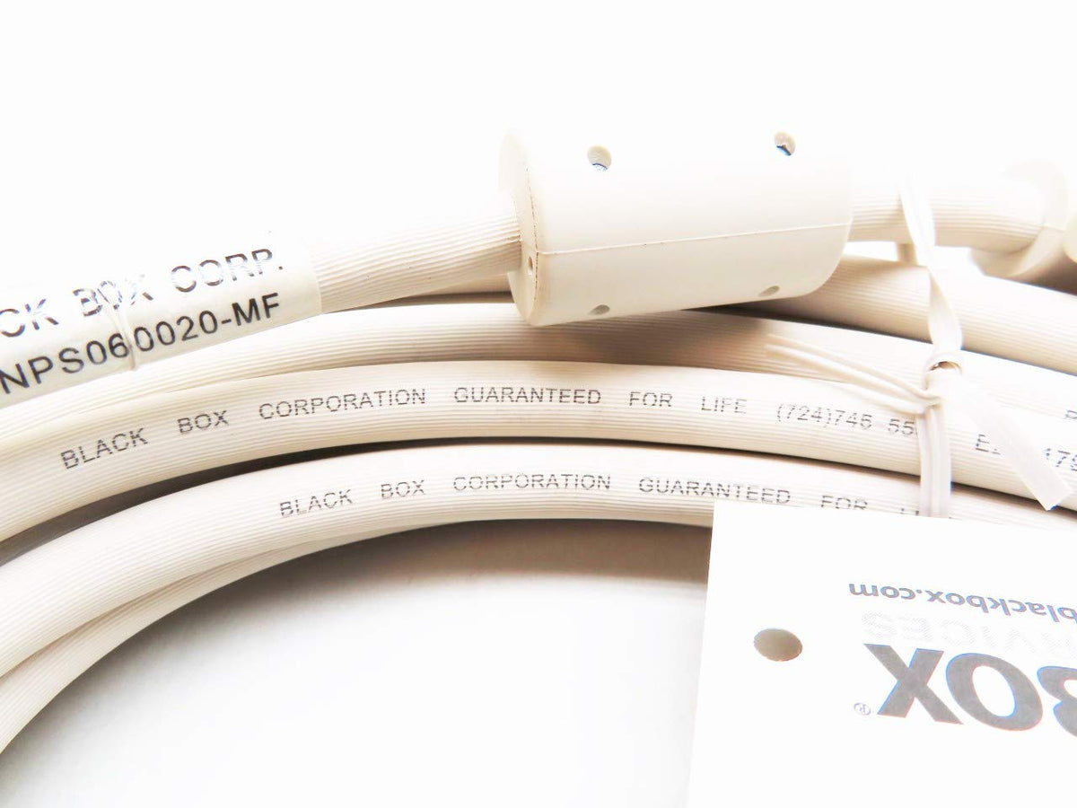 Black Box 20FT VGA Video Cable with Ferrite Core, Beige, Male/Female