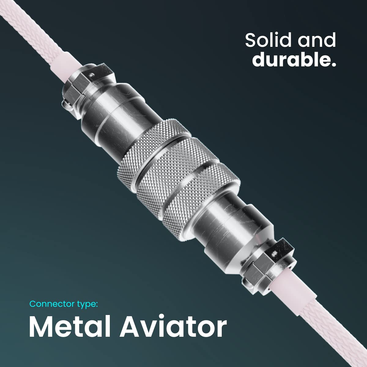 PWNAGE Ultra Custom Coiled Aviator USB C Cable for Gaming Keyboard, Double-Sleeved Mechanical Keyboard Cable with Detachable Metal Aviator, 1.8M USB-A