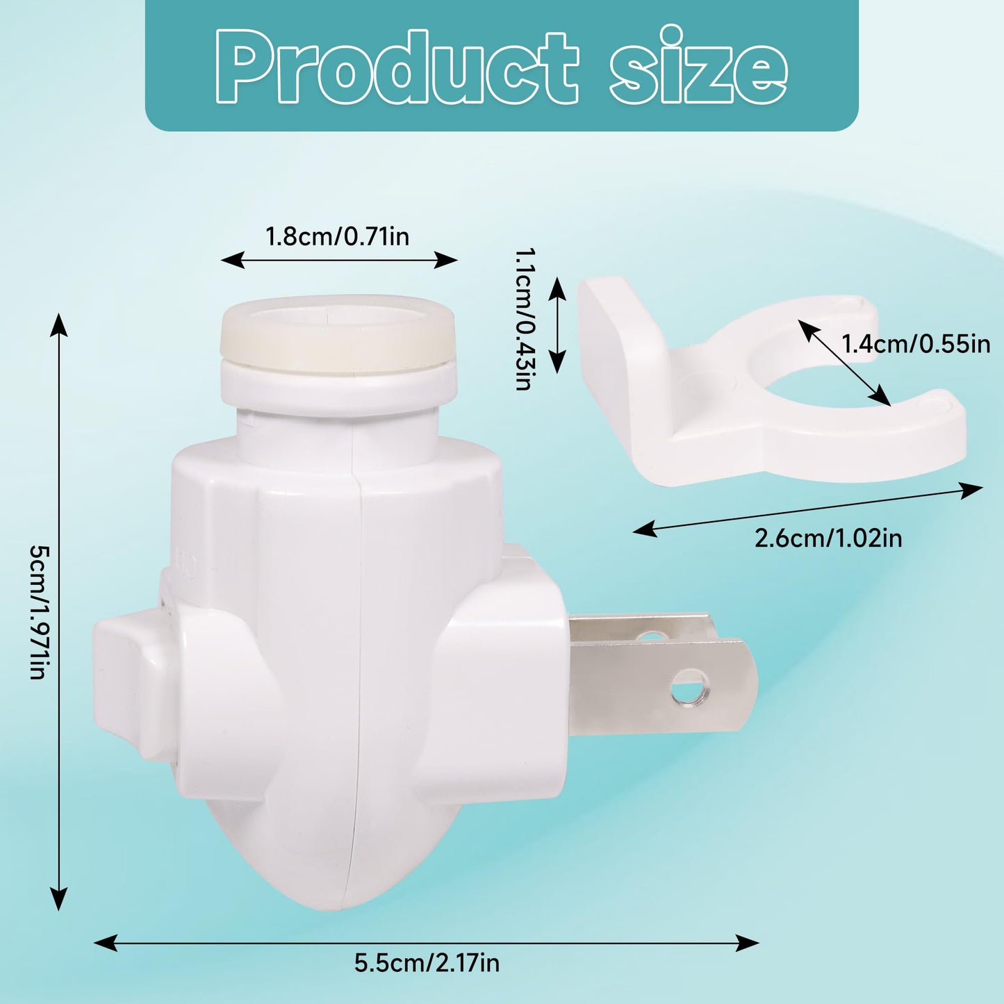 Deridi Plug in Night Light Module Socket with ON/Off Switch with Shade Mounting Clip for Decoration for Your Night Light (10Pack)