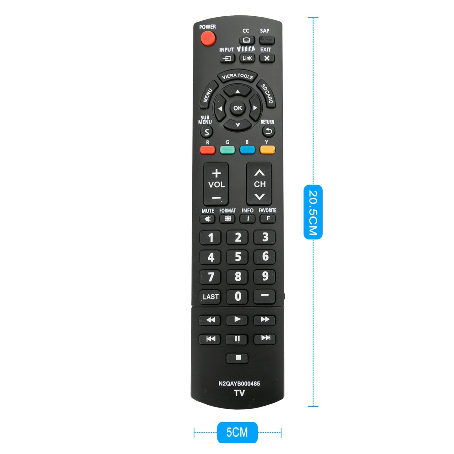 N2QAYB000485 Replace Remote Control fit for Panasonic 32" ~ 85" LED LCD Plasma Viera TV TC-42LD24 TC-42LS24 TC-42PS14 TC-54PS14 TH-32LRU5 TH-42LRU50