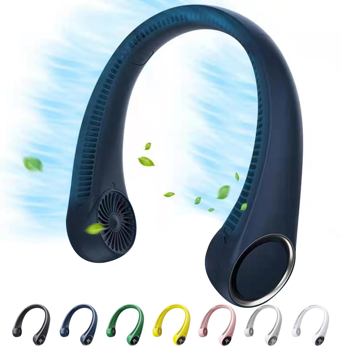 Personal Cooling Portable Neck Fans - 5000 mAh USB Rechargeable,360 Free Rotation & Lower Noise Bladeless Battery Operated Design with 3 Speeds