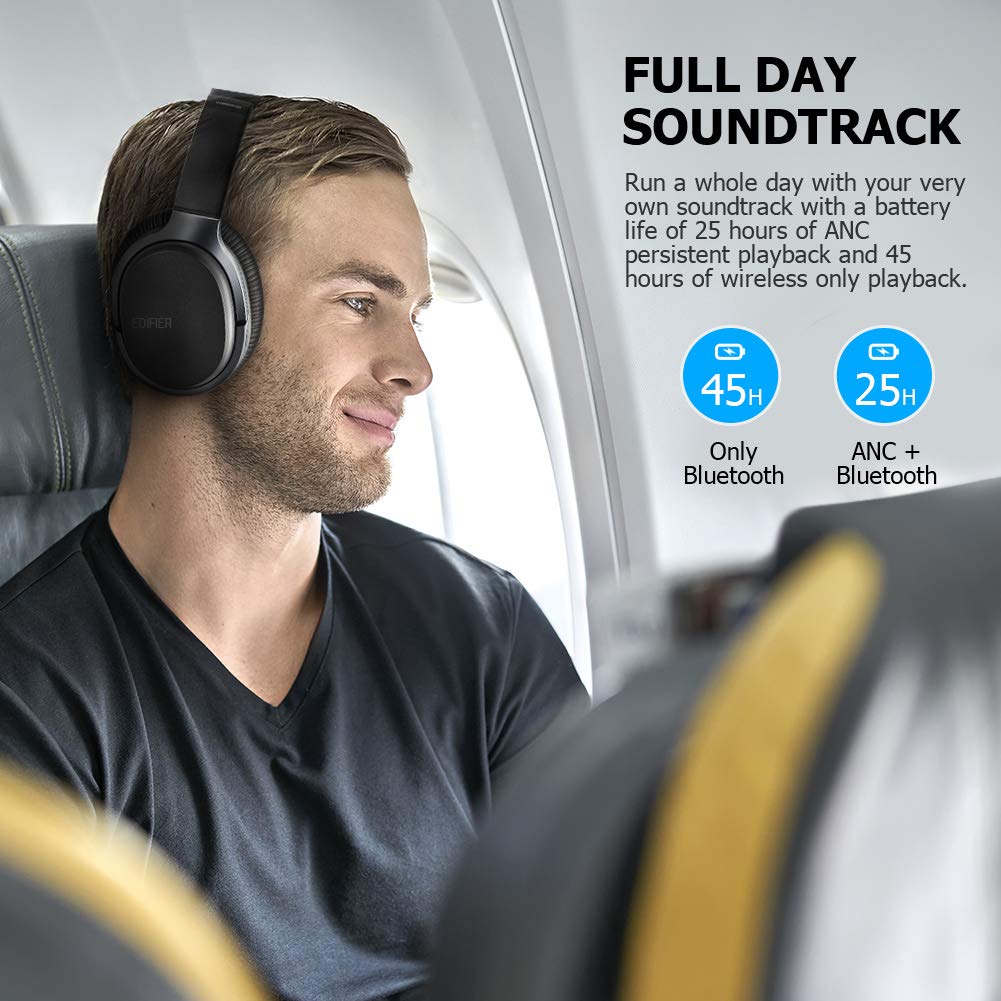 Edifier W860NB Wireless Active Noise Cancelling Headphones with Microphone Hybrid ANC Bluetooth Earphones with Touch Control for TV Computer…