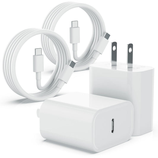 iPhone 17 16 15 Charger Fast Charging Type C Chargers USB C Charger Block iPhone 16 Chargers with 2 Pack 6FT Cable for iPhone 17 Pro Max/16/16 Pro