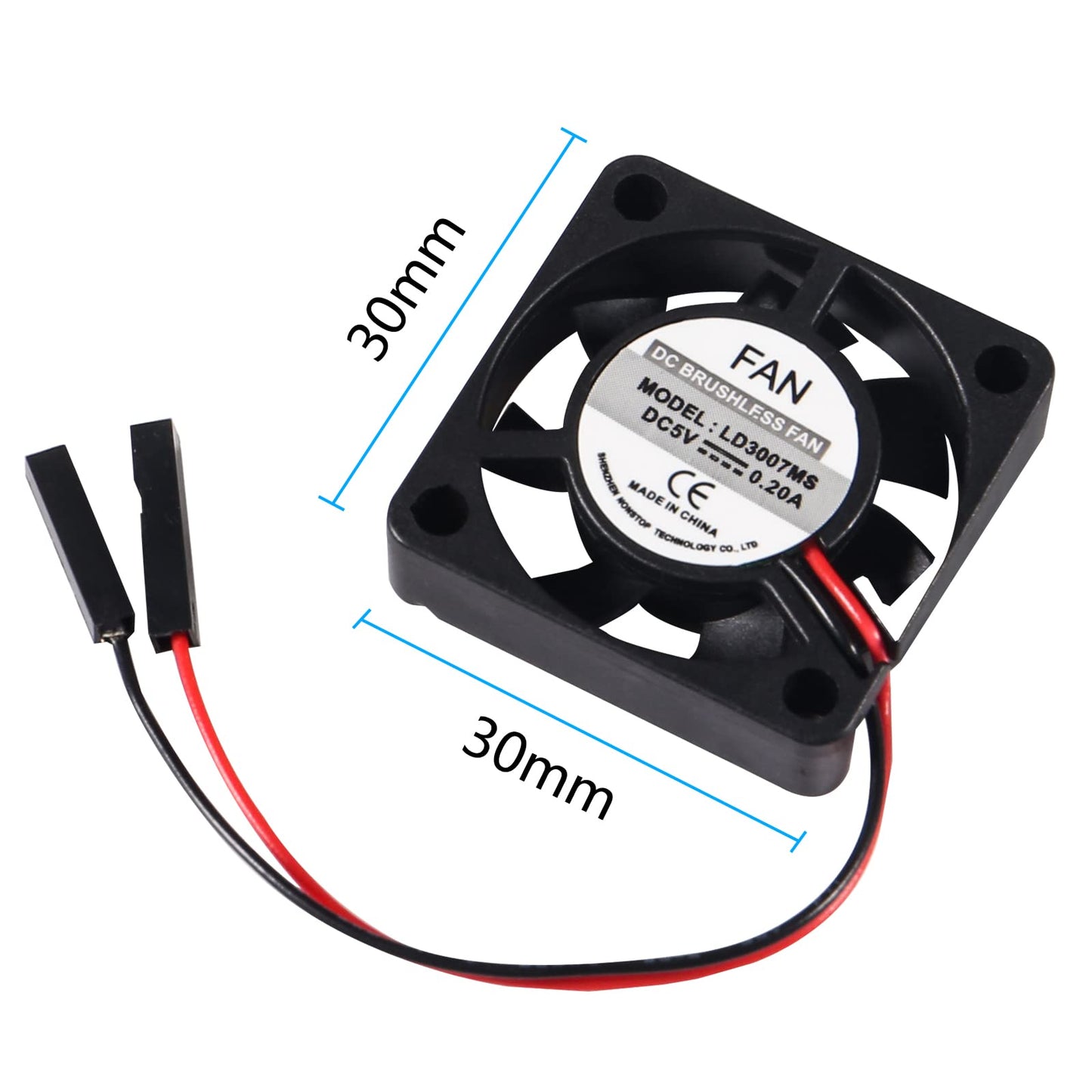 AITIAO 6Pcs 3007 Cooling Fan for Raspberry Pi 4 Fan 30x30x7mm Pi Brushless Cooling Fan 3.3V 5V DC Quiet Fan with Screw kit for Raspberry Pi 4, Pi 3