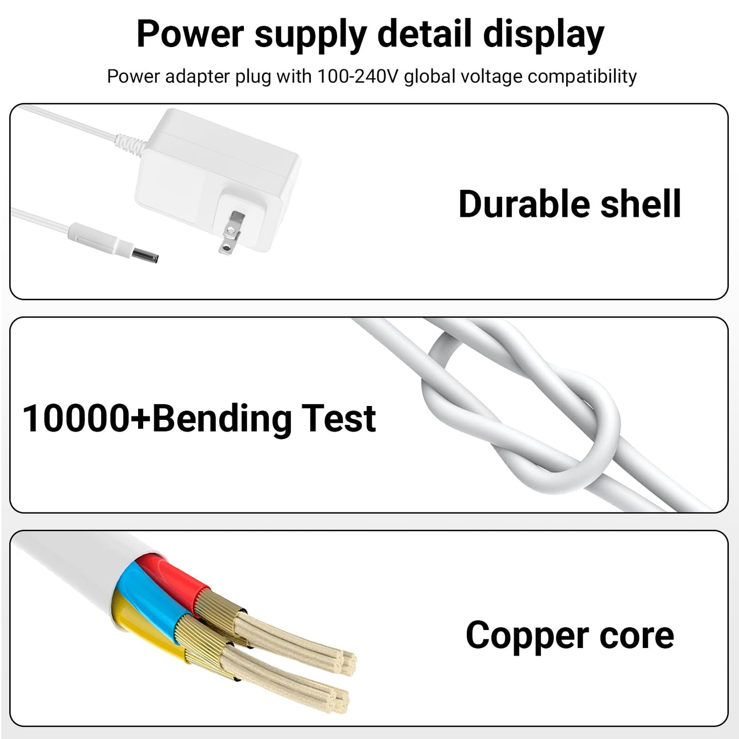 Charger Adapter Power Cord Compatible with Google Nest Hub MAX Smart Speaker Google Nest Audio, AC Adapter for 10" Smart Display Wall Charger Power…