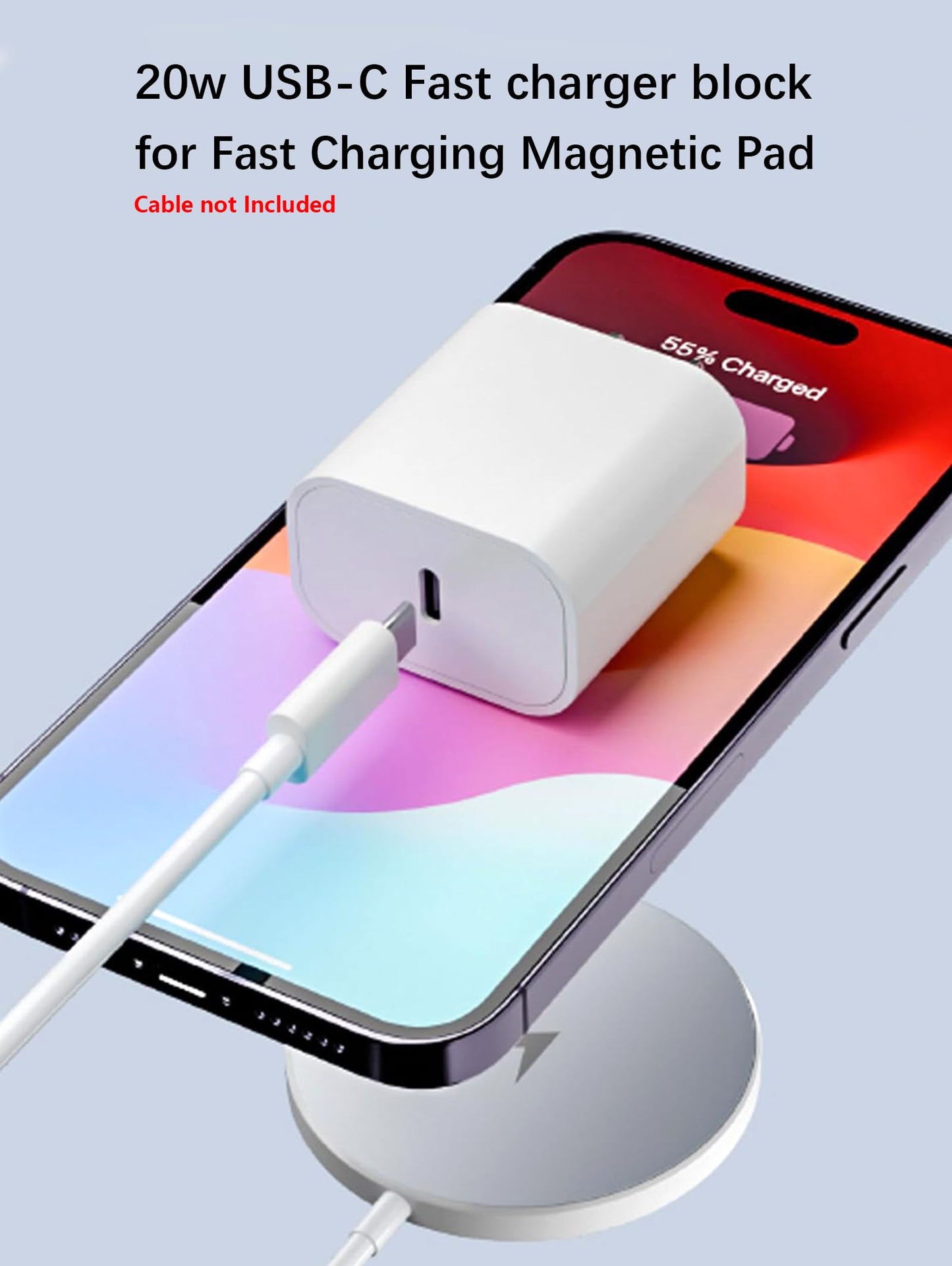 Fast USB C Charger Block, for iPhone 17/16/15/14/13/12/11/Apple MagSafe/AirPods, Type C Wall Charger Cube, 20W USB-C Power Adapter Plug, Fast Charging