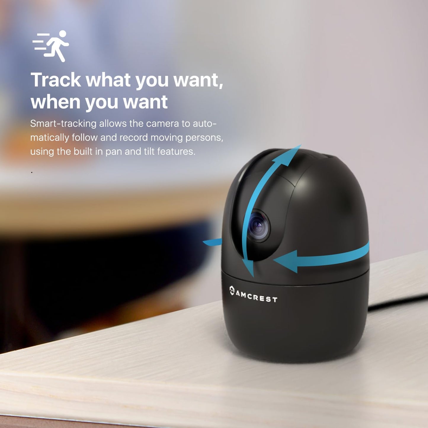 Amcrest 1080P WiFi Camera Indoor, Nanny Cam, Dog Camera, Sound & Baby Monitor, Human & Pet Detection, Motion-Tracking, 2.4Ghz Only, Pan/Tilt Wireless