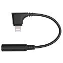 Movo IMA-3 Female 3.5mm TRRS Microphone Audio Adapter Cable to Right-Angle Lightning Dongle - Headphone Adapter Compatible with Apple iPhone and iPad