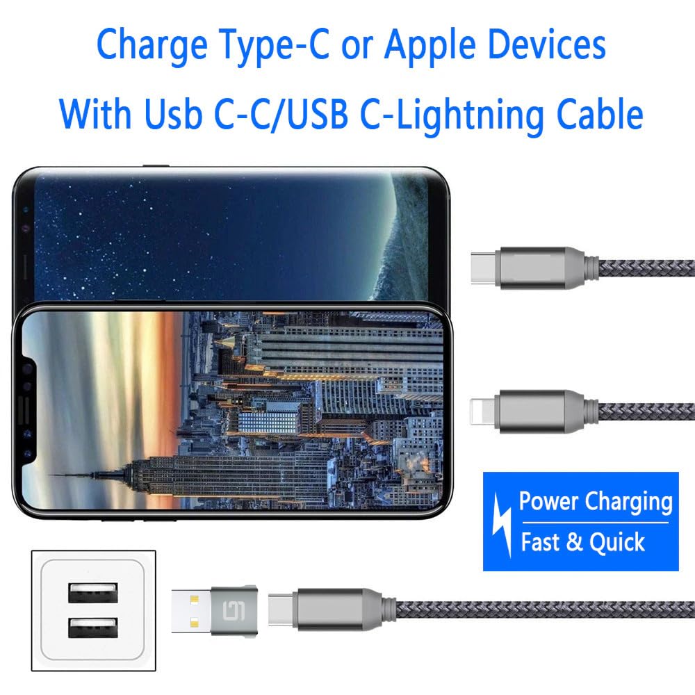 GodSpin USB to USB C Adapter [2 Pack] USB C Female to A Male OTG Charger Type 2.0 Power Adapter Converter Compatible with iPhone, Airpod, iPad…